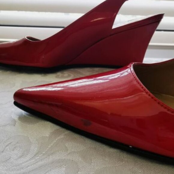 Fabulous "Lipstick Red" Stuart Weitzman wedge pump shoes 6.5 - Picture 11 of 11